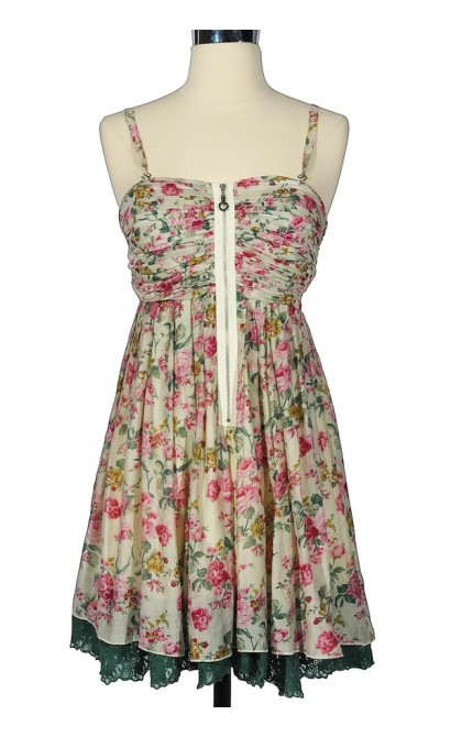 Summer Love Floral Print Dress in Sage